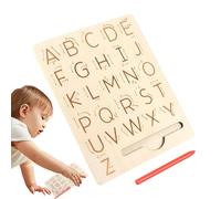 Children's Alphabet Writing Board, Double-Sided Wooden Preschool Toy, Learning Activities Board, for School, Playroom, Girls, Home Lessons, Summer Camp, Group Activity, Birthday