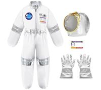 Children's Astronaut Costume 4 Pieces Astronaut Costume White Astronaut Jumpsuit Astronaut Costume Spaceman Costume Outfit Fancy Dress Costumes Carnival Costume