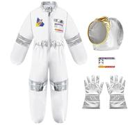 Children's Astronaut Costume 4 Pieces Astronaut Costume White Astronaut Overall Astronaut Space Costume Spaceman Costume Outfit Fancy Dress Costumes Carnival Costume