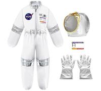 Children's Astronaut Costume 4 Pieces Astronaut Costume White Astronaut Overall Astronaut Space Costume Spaceman Costume Outfit Fancy Dress Costumes Carnival Costume