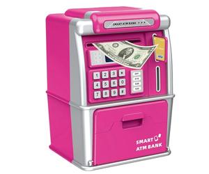 Children's ATM - Electronic Money Box with Entry & Output, Smart Card Slip, Coin Acceptor, Counter, Large Strong and Combination Locker, Educational Toy Saving