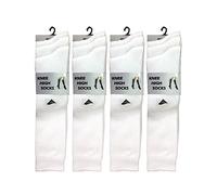 Childrens Back 2 School 6 Pack Knee High Plain School Cotton Rich Socks (4-5.5 (ADULTS), White)