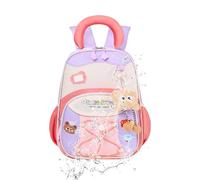 Children's Backpack, 32 cm Height, Spacious Waterproof School Backpack, Colour Block Design, Preschool Backpack with Buckle Closure, for Children from 3 to 6 Years, Primary School Travel, purple, see