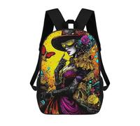Children'S Backpack 3D Baroque Gothic Elegance - Mysterious Victorian Lady in Ornate Fashion Printed Bags Schoolbag Lightweight School Bags Fashion Fun Knapsack Student Daypack For Children 17inch