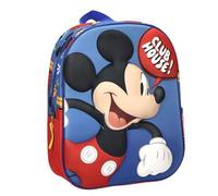 Children's Backpack 3D Mickey Mouse Unisex - Children's School Backpack with EVA Embossing, Front Pocket and Zip, Lightweight and Comfortable, Official Disney License, for Nursery and Cole
