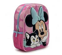 Children's Backpack 3D Minnie Mouse Girl - Pink School Backpack One Size with EVA Embossing, Mesh Side Pocket and Adjustable Straps, Official Disney License for Nursery and Cole