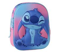 Children's Backpack 3D Stitch Girl and Boy - School Backpack with EVA Embossing, Front Pocket and Side Mesh Pocket, Gradient Pink, One Size Fits All for Nursery and School