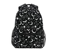 Children's Backpack, Schoolbag Bats Moons and Stars Large Capacity Students Bookbag Rucksack Knapsack for Boys Girls Adults Teen
