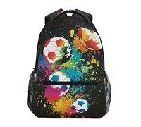 Children's Backpack, Schoolbag Colorful Soccer Football Large Capacity Students Bookbag Rucksack Knapsack for Boys Girls Adults Teen