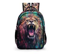 Children's Backpack, Schoolbag Cute Lion Large Capacity Students Animal Lion Bookbag Rucksack Knapsack for Boys Girls Teen