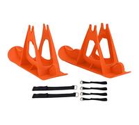 Children's Balanced Car Skis, Kids Snowboard Sled Attachment Kit, Plastic Ski Boards with Reinforced Straps for Bike Conversion, Dual - Purpose Winter Outdoor Toy for (Orange)