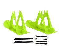 Children's Balanced Car Skis, Kids Snowboard Sled Attachment, Plastic Ski Boards with Straps for Bike Conversion, Dual - Purpose Winter Outdoor Toy for Boys and Girls (Green)