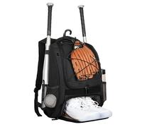 Children's Baseball Bag - Backpack with Shoe Compartment, Large Sports Helmet Holder, 34 x 19.3 x 47 cm, Large Side Racket Pockets and Ventilated Storage, Youth for Training, Games, Team