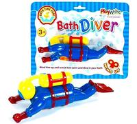 Childrens Bath Time Fun Scuba Wind Up Water Diver Toddler Toys by Playwrite