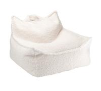 Children's beanbag armchair teddy fabric cream white Wigiwama - 4751030597263