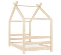 Children's Bed Frame Solid Pine 70 x 140 cm with Slatted Frame, Sturdy Cot Bed, Convertible, with Slip-On Rungs, Ideal for Children's Room, Fits Junior Bed and Side Bed