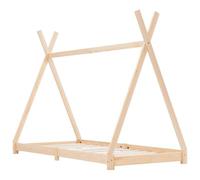 Children's Bed Frame Solid Pine 80 x 160 cm with Slatted Frame Sturdy Children's Bed Suitable for Children's Rooms as Playhouse and Reading Corner