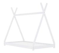 Children's Bed Frame White Solid Pine 70 x 140 cm with Slatted Frame Sturdy Cot Grows with Your Child Room Bedroom Junior Bed