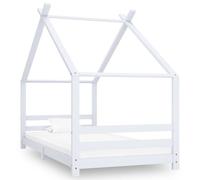 Children's Bed Frame White Solid Pine Wood 90 x 200 cm with Slatted Frame, Sturdy Cot for Children's Room, Convertible and Robust, Ideal as a Reading Corner or Playhouse