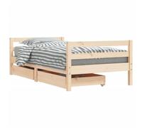 Children's Bed with Drawers 80 x 160 cm Solid Pine Wood Slatted Frame Included Storage Space for Children's Room Suitable for Girls and Boys