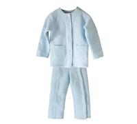 Childrens Bedridden Patient Care Clothing, Thickened Fleece Pajamas, Tear Open Soft and Breathable Suitable for Rehabilitation Patients(Blue,M)