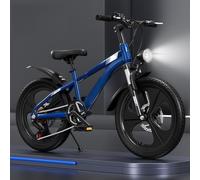 Children's Bicycle for Boys Aged 6-9-15 Years Old, Suitable for Elementary and Middle School Students, with Gears, Suspension, Disc Brakes, and Suitable for Teenagers. Blue,20
