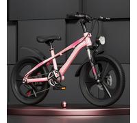 Children's Bicycle for Boys Aged 6-9-15 Years Old, Suitable for Elementary and Middle School Students, with Gears, Suspension, Disc Brakes, and Suitable for Teenagers. Pink,22