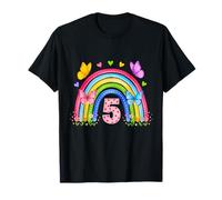 Children's Birthday 5 Girls Rainbow Fifth 5 Years Old Outfit T-Shirt