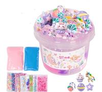 Children's Birthday Party Favours Clear Dreamy Slime Unicorn, 10 oz Pink/Purple Slime with Multicoloured Glitter Children and 12 Bags Set, Fairy Tale Themes Slime Toy Party Bag Children's Birthday
