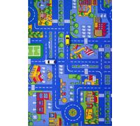 Children's Blue Toy Car Roads Kids Soft Play Mat Kukoon Blue 140cm x 200cm