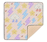 Children's Book Lightning Wallpaper Large Sturdy Baby Play Mat for Floor Water Resistant Baby Play Tummy Time Mat for Babies Infants Toddlers, 50'' x 50''
