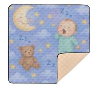 Children's Book Style - Baby Bedtime Pattern Cute Foldable Baby Playmat for Indoor Outdoor Lightweight Kicking Mat for Babies Infants Toddlers, 50'' x 50''