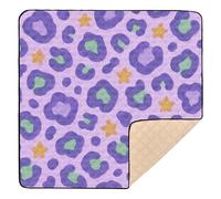 Children's Book Style Leopard Print Wallpaper Large Stylish Baby Play Mat for Floor Cozy Breathable Activity Entertainment Mat for Babies Infants Toddlers, 50'' x 50''