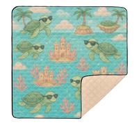 Children's Book Tropical Pattern Large Sturdy Baby Playmat for Floor 1-Piecing Tummy Time Mat for Baby Toddler Infant, 50'' x 50''
