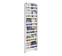 Children's bookcase, freestanding unit, kids' bedroom shelf, 2 m, white