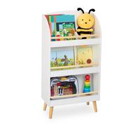 Children's Bookshelf White Kids Bookcase Toy Storage Shelving Unit Playroom