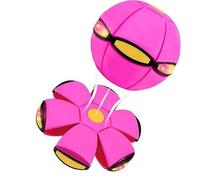 Children's Bouncing Ball,Bouncy Ball,Interactive Pop-Up Transform Toy,Parent-Child Interaction,Pet Toy Flying Saucer Balls,for Large Medium Small Dog Pet and Kids Outdoor Sports (Rose Red)