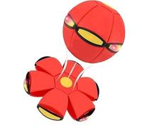 Children's Bouncing Ball,Bouncy Ball,Interactive Pop-Up Transform Toy,Parent-Child Interaction,Pet Toy Flying Saucer Balls,for Large Medium Small Dog Pet and Kids Outdoor Sports (Red)