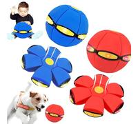 Children's Bouncing Ball, Magic Ball, Magic Flying Saucer, Dual Form Freely Switchable with 6 Light, Parent-Child Interaction Toy for Outdoor (Red+Blue)