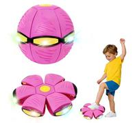 Children's Bouncing Ball, Magic Bouncing Ball Magics Flying Saucer Automatic Rebound Double The Fun Children Bounce Balls Magics Pet Interactive Toys (6 Light,Pink)