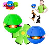 Children's Bouncing Ball, Magic Flying Saucer, Bouncy Ball, Parent-Child Interaction, Glowing Pet Toy for Educational Body Exercise Reaction, Easy to Catch, Safe (Green)
