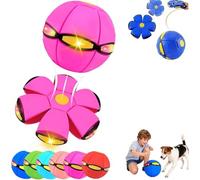 Children's Bouncing Ball, Magic Flying Saucer, Magic Bouncy Ball, Glowing Pet Toy, Dual Form Freely Switchable for Educational Body Exercise Reaction, Easy to Catch, Safe (Pink)