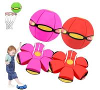 Children's Bouncing Ball-Magic Meta-ball Bouncing Ball, Magic Flying Saucer, Switch Between Flying Disc and Bouncing Forms, Parent-Child Interaction, for Indoor Outdoor (A*2Pcs)