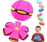 Children's Bouncing Ball Magic Meta Ball, Magics Bouncing Balls, Magics Flying Saucer,Bouncy Balls, Parent-Child Interaction, Collapsible Flying Disc Toy (Pink)