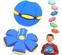 Children's Bouncing Ball Magic Meta Ball, Magics Bouncing Balls, Magics Flying Saucer,Bouncy Balls, Parent-Child Interaction, Collapsible Flying Disc Toy (Blue)