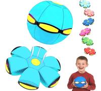 Children's Bouncing Ball Magic Meta Ball, Magics Bouncing Balls, Magics Flying Saucer,Bouncy Balls, Parent-Child Interaction, Collapsible Flying Disc Toy (Light Blue)