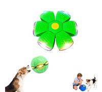 Children's Bouncing Ball Magic Meta Balls, 6 Color Pet Light Flying Saucer Ball Dog Toy, Dual Form Freely Switchable For Parent-Child Game (Green)