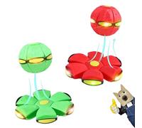 Children's Bouncing Ball, Magic With Lights, Dual-Form Flying Saucer And Bouncy Ball, Freely Switchable Interactive Toy For Fun Outdoor Play(Green+red)