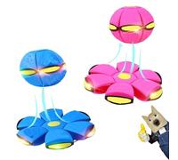 Children's Bouncing Ball, Magic With Lights, Dual-Form Flying Saucer And Bouncy Ball, Freely Switchable Interactive Toy For Fun Outdoor Play(Blue+pink)