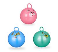 Children's bouncing ball Skippy ball with handle, 3 pieces, PVC-free hopper set